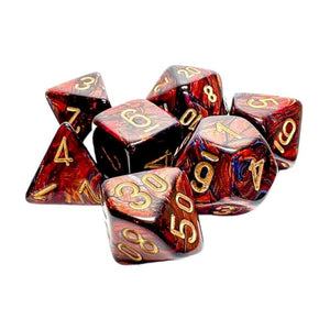 Chessex Dice Dice - Chessex 7 Mega-hedral - Scarab Blue Blood/Gold Set