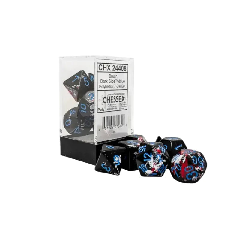 Chessex Dice Dice - Chessex 7 Polyhedrals - Brush Dice - Dark Side