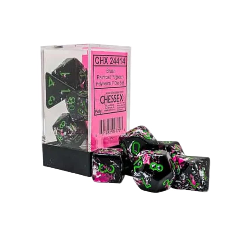 Chessex Dice Dice - Chessex 7 Polyhedrals - Brush Dice - Paintball