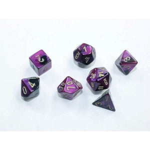 Chessex Dice Dice - Chessex 7 Polyhedrals - Gemini Mini-hedral Black-Purple/gold