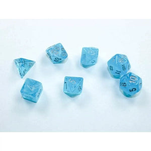 Chessex Dice Dice - Chessex 7 Polyhedrals - Luminary Mini-hedral Sky/silver
