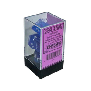 Chessex Dice Dice - Chessex 7 Polyhedrals - Nebula Aura/White Luminary Set