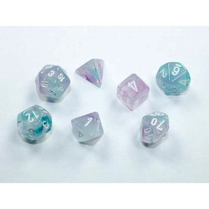 Chessex Dice Dice - Chessex 7 Polyhedrals - Nebula Mini-hedral Wisteria/white