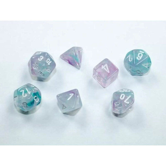 Dice - Chessex 7 Polyhedrals - Nebula Mini-hedral Wisteria/white