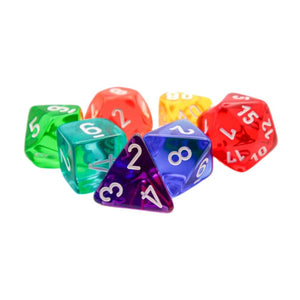 Chessex Dice Dice - Chessex 7 Polyhedrals - Prism Translucent GM & Beginner Player Set