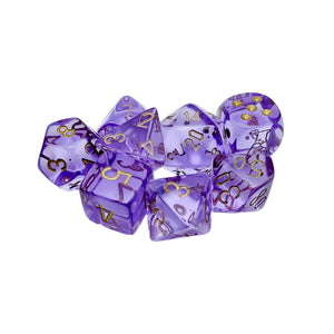 Chessex Dice Dice - Chessex 7 Polyhedrals - Translucent Lavender/Gold (Tube with Bonus Die)