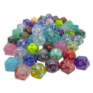 Chessex Dice Dice - Chessex Bulk Bag of 50 Assorted Loose Signature D20