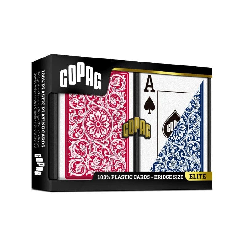 Copag Playing Cards Playing Cards - Copag 100% Plastic 1546 Bridge Size Jumbo Index Double Deck Set (Red/Blue)
