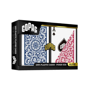 Copag Playing Cards Playing Cards - Copag 100% Plastic 1546 Poker Size Regular Index Double Deck Set (Red/Blue)