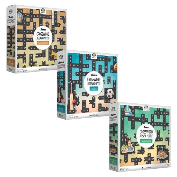 Crossword Puzzle (100pc) Bonza (3 Asst)