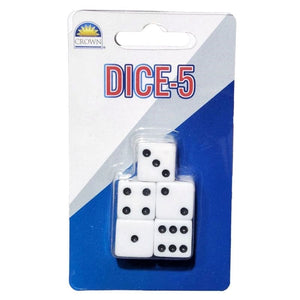 Crown Products Dice Pack of 5 Dice (Hangsell) - Crown