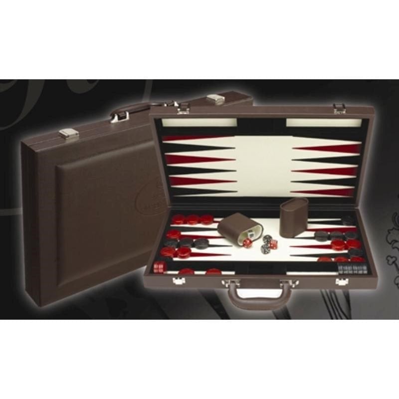 Dal Rossi Classic Games Backgammon - 18" Brown Leather (Dal Rossi)