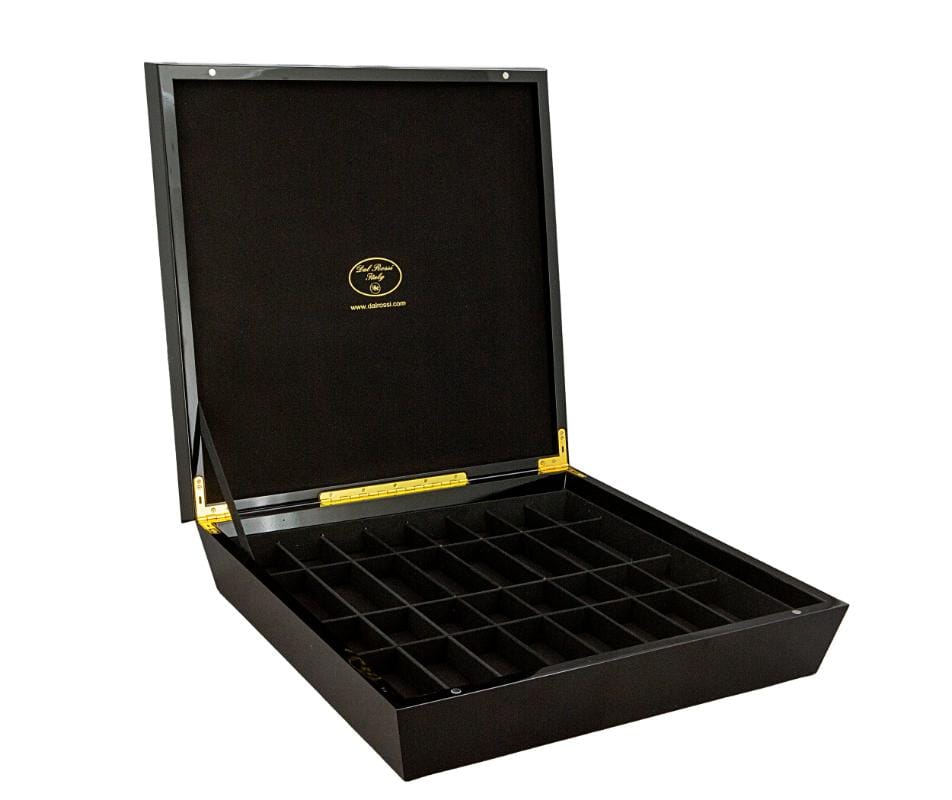 Dal Rossi Classic Games Chess Board - Black and White High Gloss Finish - 20" with compartments