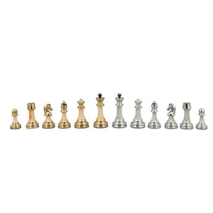 Dal Rossi Classic Games Chess Pieces - Italy Modern Staunton Style Gold and Silver (Dal Rossi)