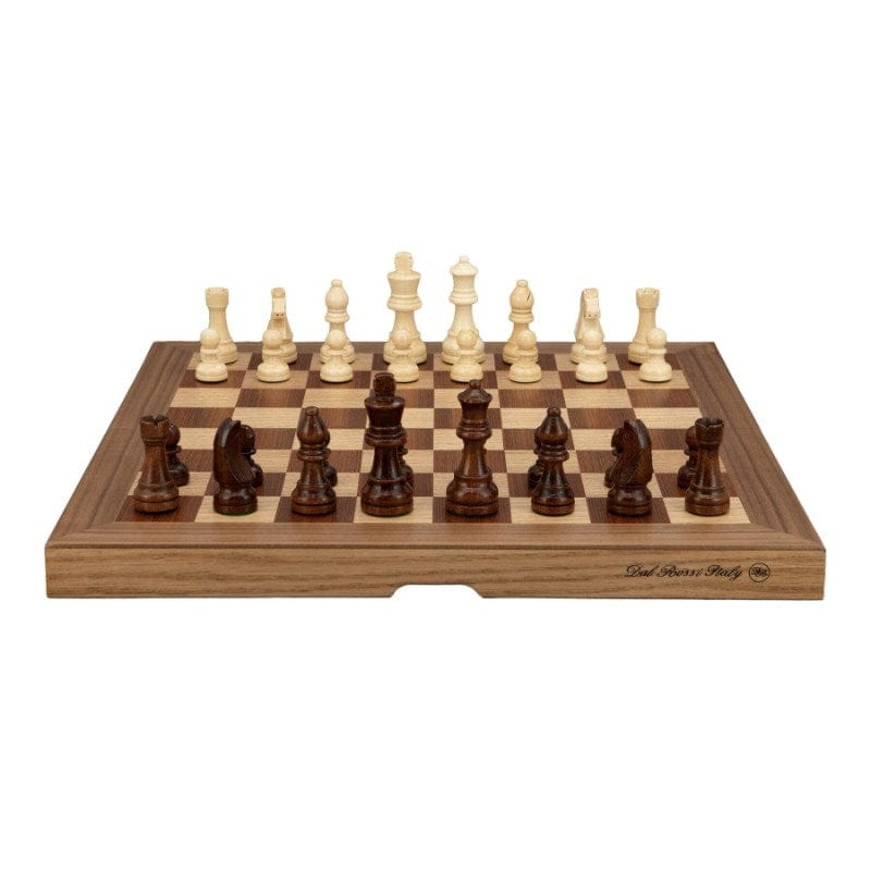 Dal Rossi Classic Games Chess Set - Folding Light Walnut/Boxwood Finish 16" (Dal Rossi)