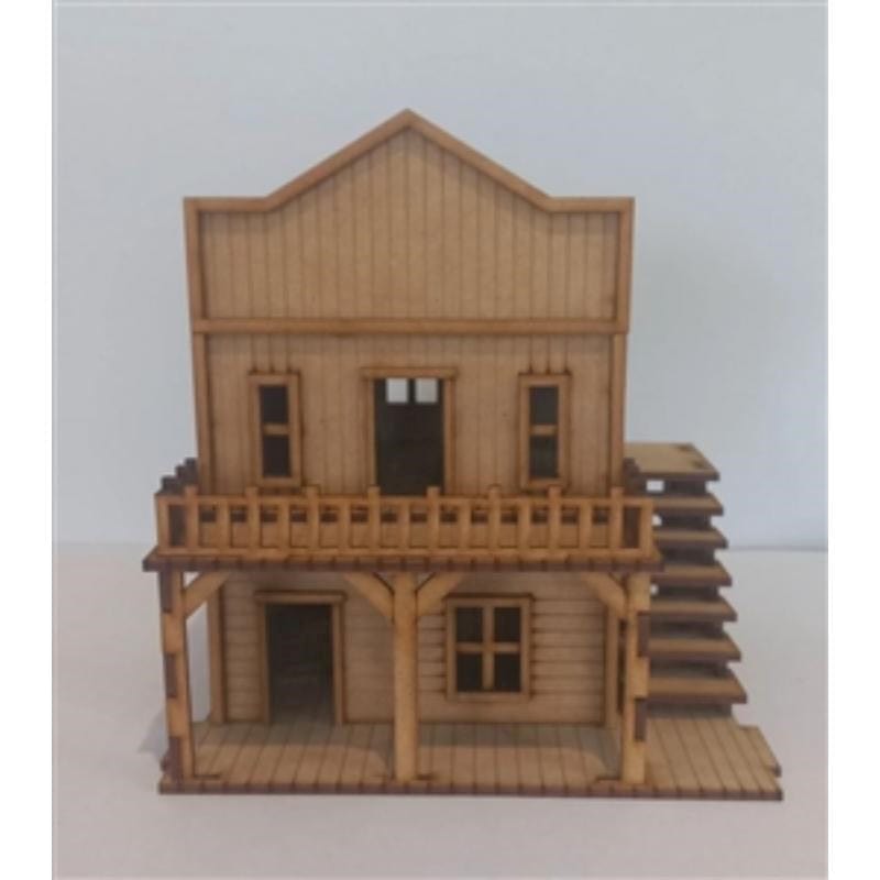 Dark Castle Terrain Miniatures Old West - 2 Storey Building (MDF)