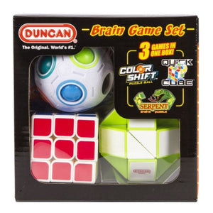 Duncan Toys Logic Puzzles Duncan Brain Game Combo Set (Colour Shift, Quick Cube & Serpent)