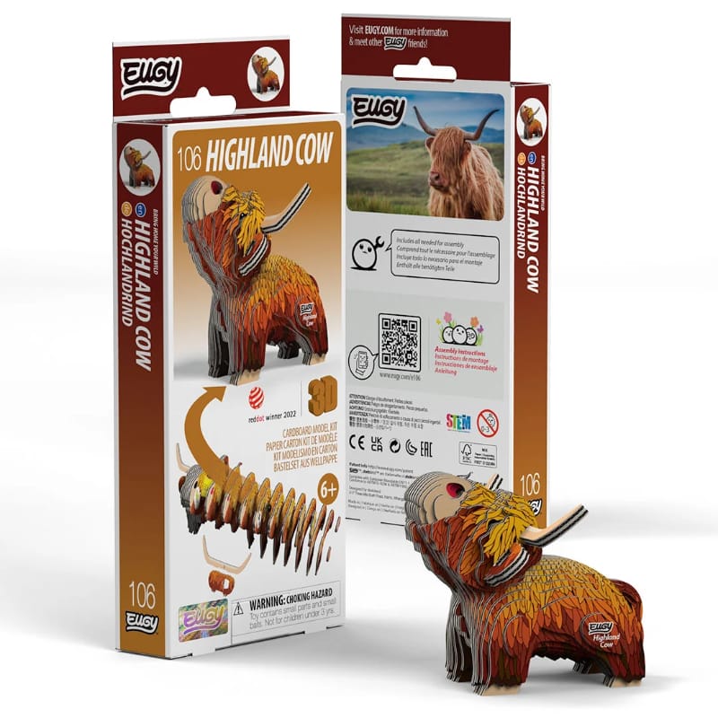 Eugy Construction Puzzles Eugy - 3D Model - Highland Cow (106)