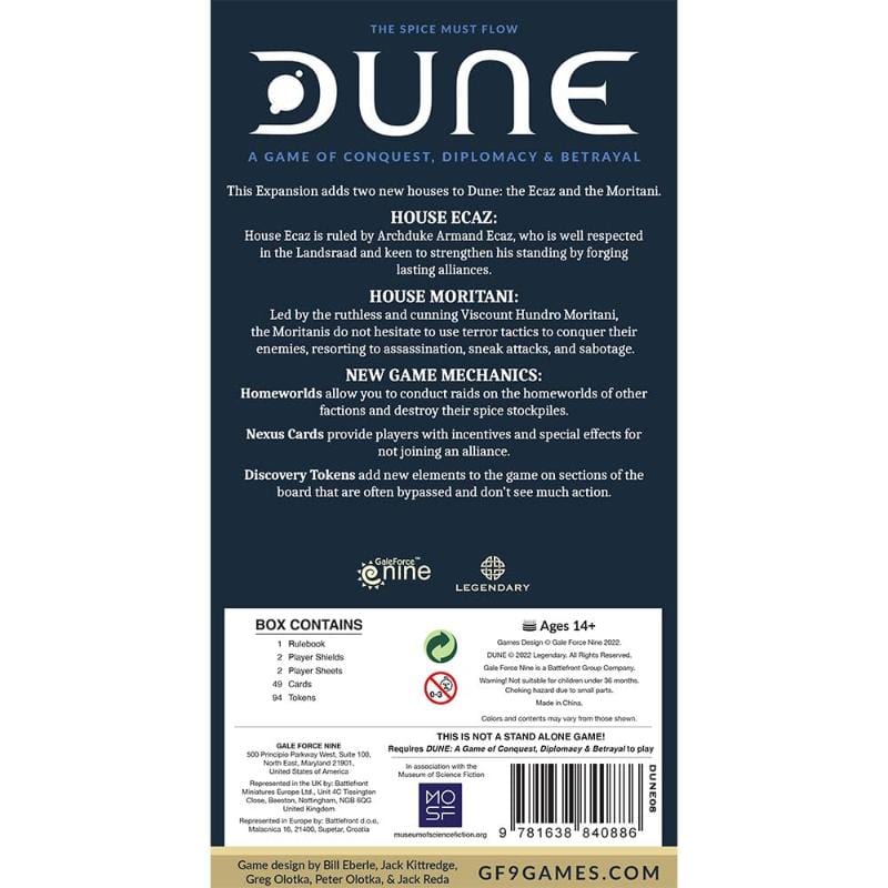Gale Force Nine Board & Card Games Dune - Ecaz & Moritani House Expansion