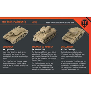 Gale Force Nine Miniatures World Of Tanks Miniatures Game - U.K. Tank Platoon (Crusader, Sherman VC Firefly, Challenger)