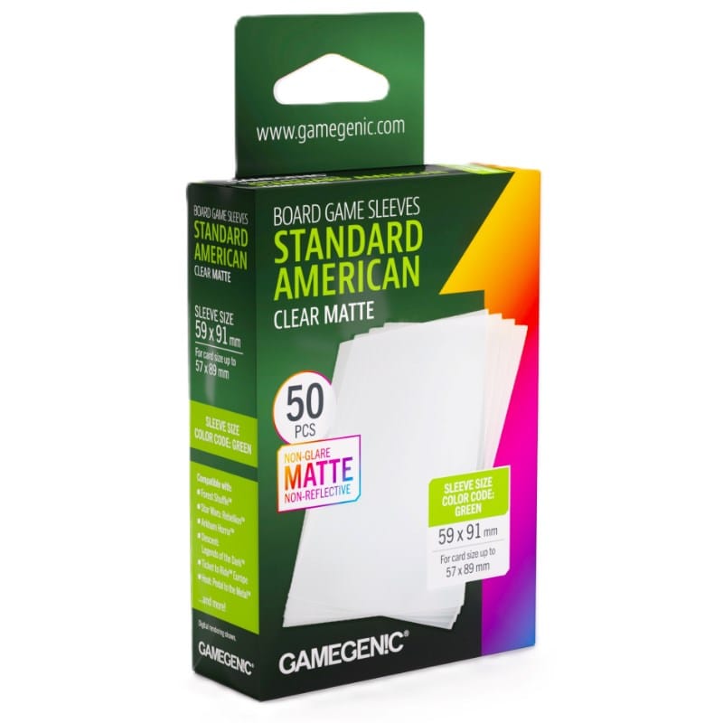 Gamegenic Trading Card Games Card Sleeves - Gamegenic - Clear Matte American (50) (59x91mm) (Refresh)