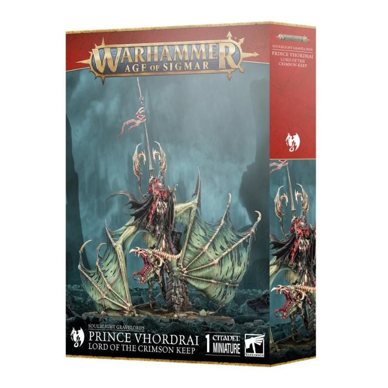 Games Workshop Miniatures Age Of Sigmar - Soulblight Gravelords - Prince Vhordrai Lord of The Crimson Keep (Preorder - 24/05/2025 Release)