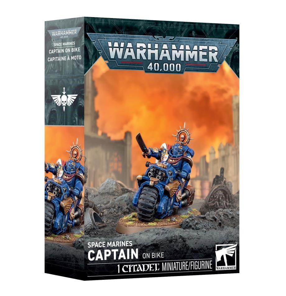 Games Workshop Miniatures Warhammer 40k - Space Marines - Captain on Bike (Preorder from 19/09/2026) (03/10/2026 Release)
