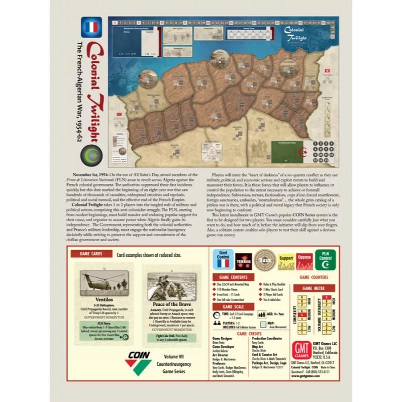 GMT Games Board & Card Games Colonial Twilight - The French-Algerian War 1954-62