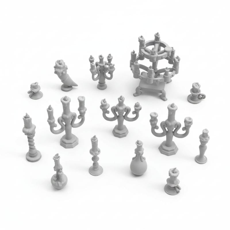 Greenstuff World Hobby GSW - 3D Printed - Dungeons & Fantasy - Candle Holders