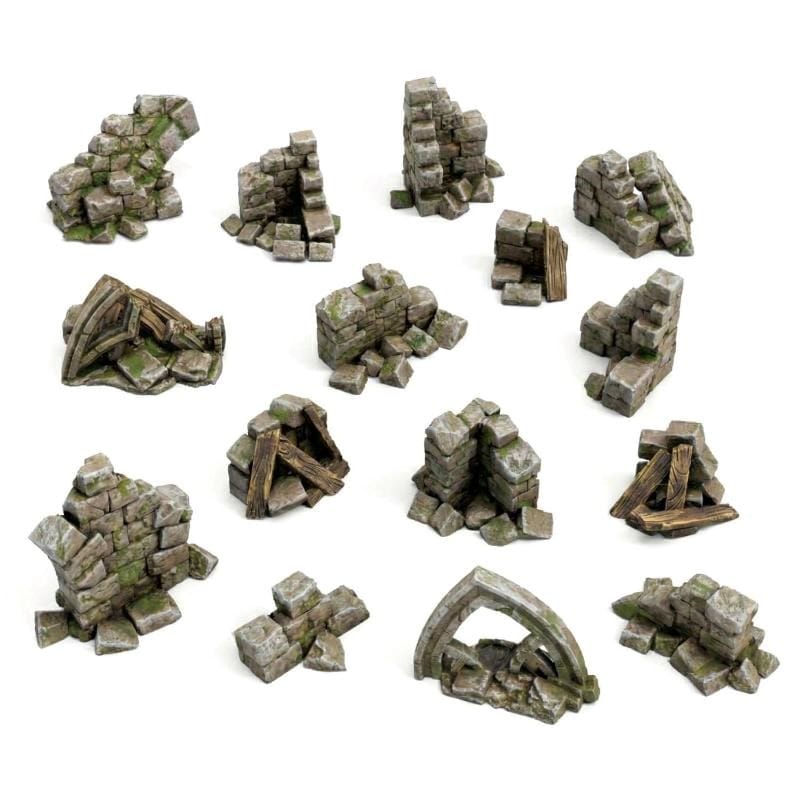 Greenstuff World Hobby GSW - 3D Printed - Dungeons & Fantasy - Stone Wall Ruins