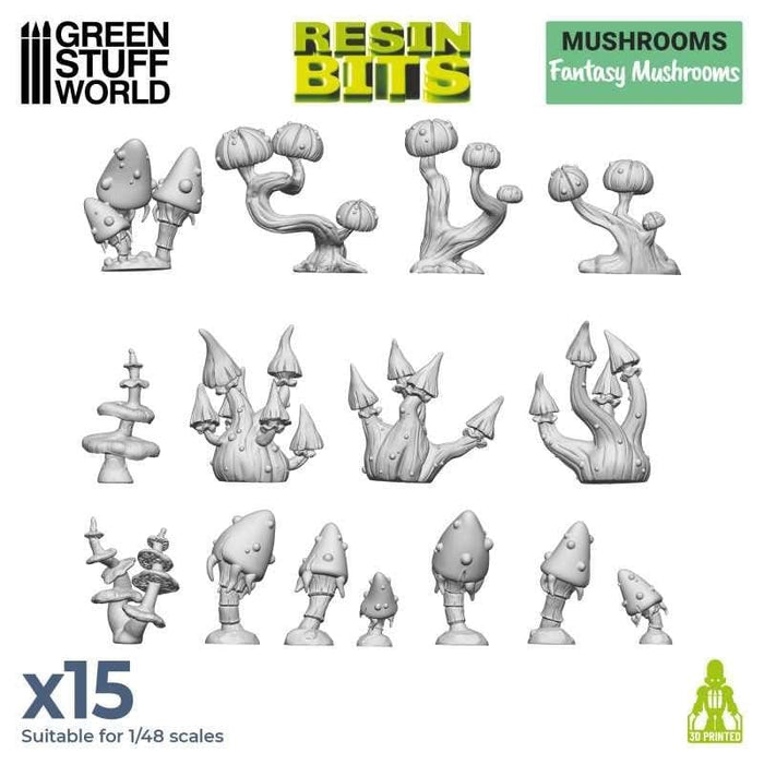 GSW - 3D Printed - Fantasy Mushrooms Set