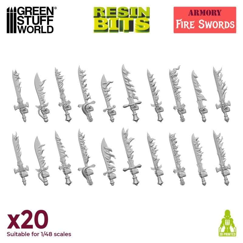 Greenstuff World Hobby GSW - 3D Printed - Fire Swords Set