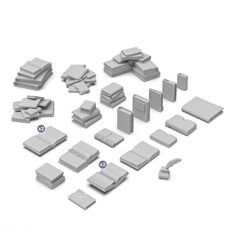 Greenstuff World Hobby GSW - 3D Printed - Miscelaneous - Books 1:35