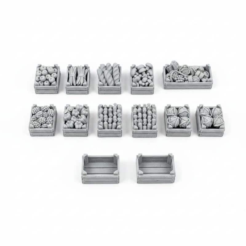 Greenstuff World Hobby GSW - 3D Printed - Miscelaneous - Wooden Food Crates