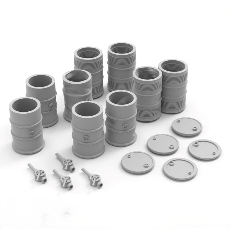 Greenstuff World Hobby GSW - 3D Printed - Modern & Sci-fi - Metal Barrels (9pc)