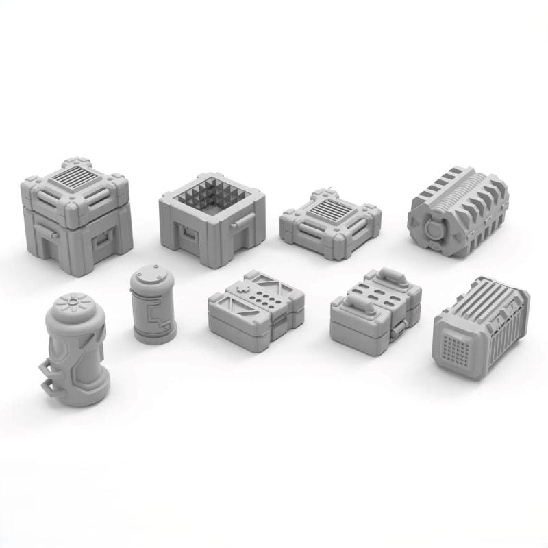 Greenstuff World Hobby GSW - 3D Printed - Modern & Sci-fi - Sci-Fi Crates