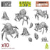 Greenstuff World Hobby GSW - 3D printed set - Monster Spiders