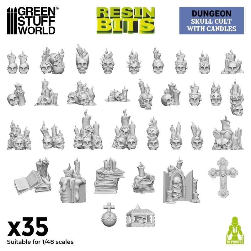 Greenstuff World Hobby GSW - 3D Printed - Skull Cult With Candles