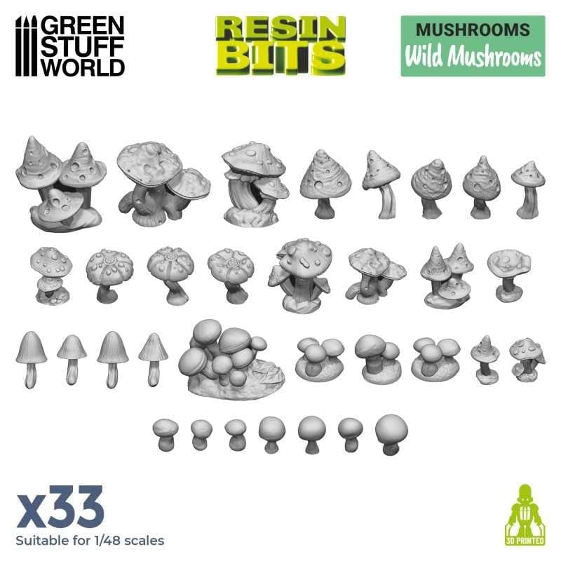 Greenstuff World Hobby GSW - 3D Printed - Wild Mushrooms Set