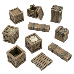 Greenstuff World Hobby GSW - 3D Printed - Wooden Crates (14pc)