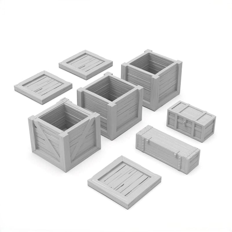 Greenstuff World Hobby GSW - 3D Printed - Wooden Crates (5pc)