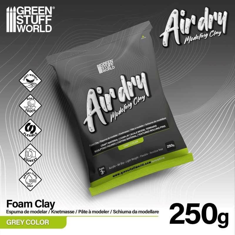 Greenstuff World Hobby GSW - Air Dry Foam Clay 250gr - Grey