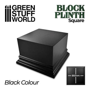 Greenstuff World Hobby GSW - Black Squared Display Block Plinth 8cm