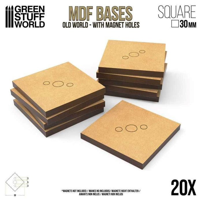 GSW - MDF Square Base - 30mm (Pack x20) Old World