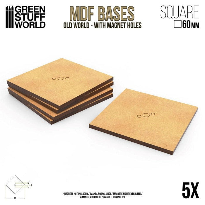 GSW - MDF Square Base - 60mm (Pack x5) Old World