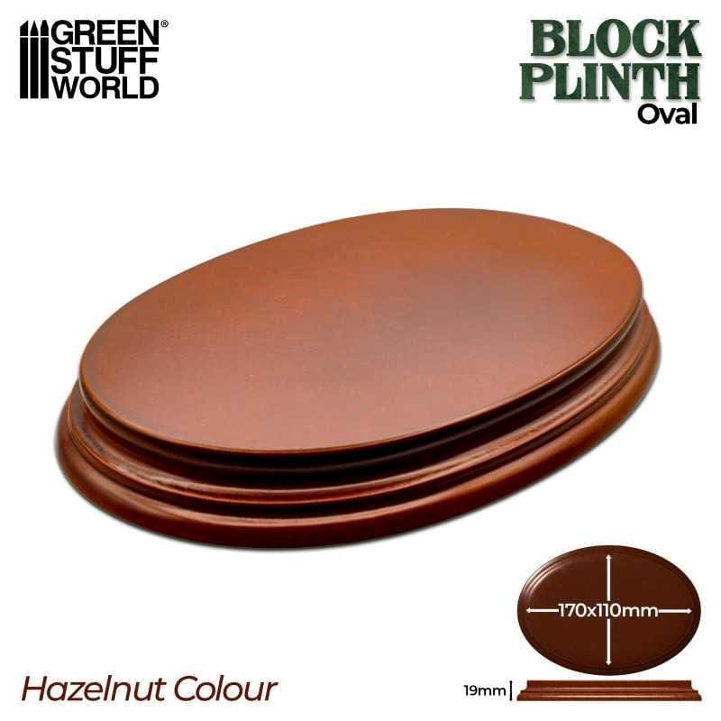 Greenstuff World Hobby GSW - Oval Display Plinth 17x11 cm - Hazelnut Brown