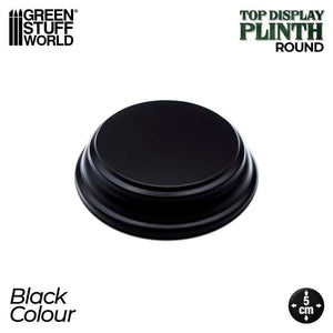Greenstuff World Hobby GSW - Round Wood Display Bases - 5x5 Cm - Black