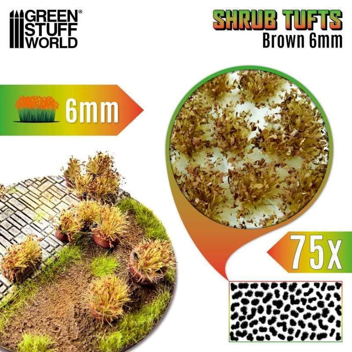 GSW - Shrub Tufts 6mm Self-Adhesive - Brown