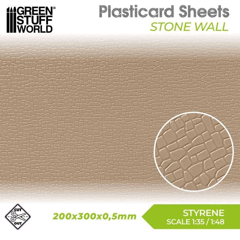 Greenstuff World Hobby GSW - Stone Wall Plasticard Sheet