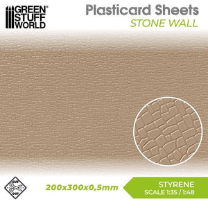 Greenstuff World Hobby GSW - Stone Wall Plasticard Sheet